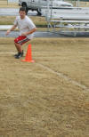 Applicant manuevers through cones during his Physical Agility Test