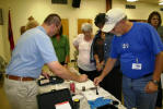 Cpl. Patterson demonstrates fingerprinting techniques